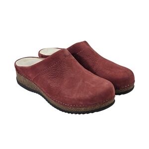 Dansko Leather Mariella Clog Mules Size 37 Cork Midsole Slip On Comfort Shoes